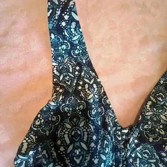 Kona Sol Tankini With Blue Pattern, Padded Cups SZ Large - Picture 4 of 7